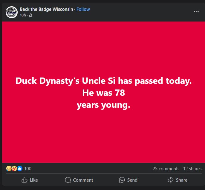 uncle si passed away