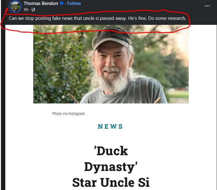 uncle si passed away